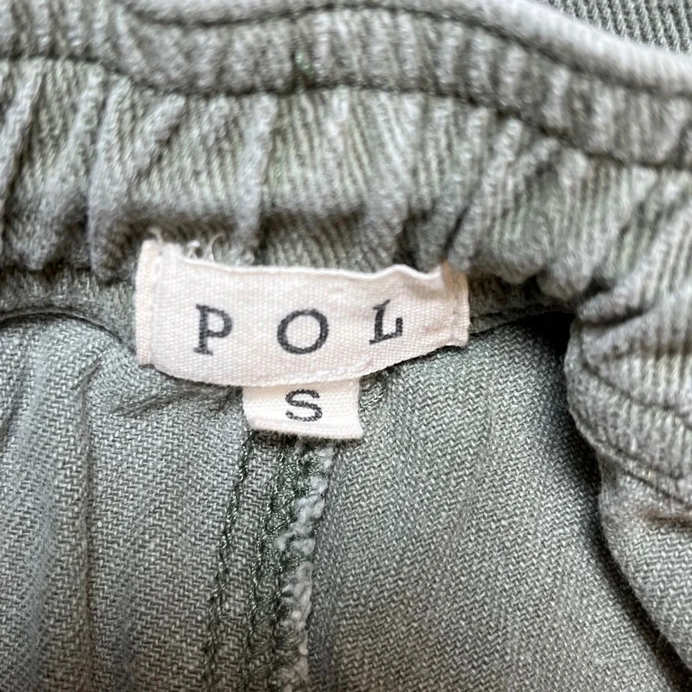POL Elliot Joggers Small Crochet Lace Distressed Cargo Patch Pants Boho Festival